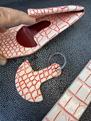 Sarasota Wallet - White/Red Alligator