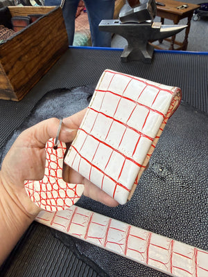 Sarasota Wallet - White/Red Alligator