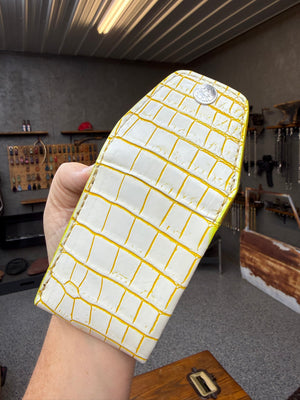 Sarasota Wallet - White/Yellow Alligator - Anvil Customs