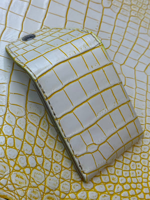 Sarasota Wallet - White/Yellow Alligator - Anvil Customs