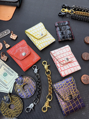 Sarasota Wallet - White/Yellow Alligator - Anvil Customs