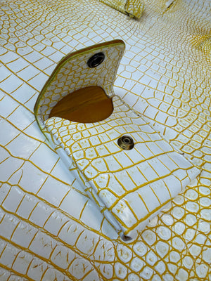 Sarasota Wallet - White/Yellow Alligator - Anvil Customs
