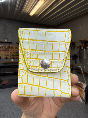 Sarasota Wallet - White/Yellow Alligator - Anvil Customs