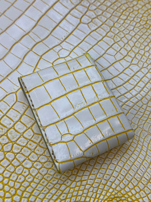 Sarasota Wallet - White/Yellow Alligator - Anvil Customs