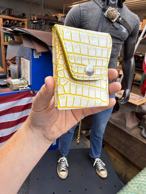 Sarasota Wallet - White/Yellow Alligator - Anvil Customs