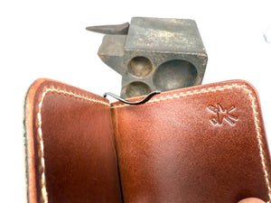 Shell Cordovan Money Clip Wallet:  Marbled Forrest Green - Anvil Customs