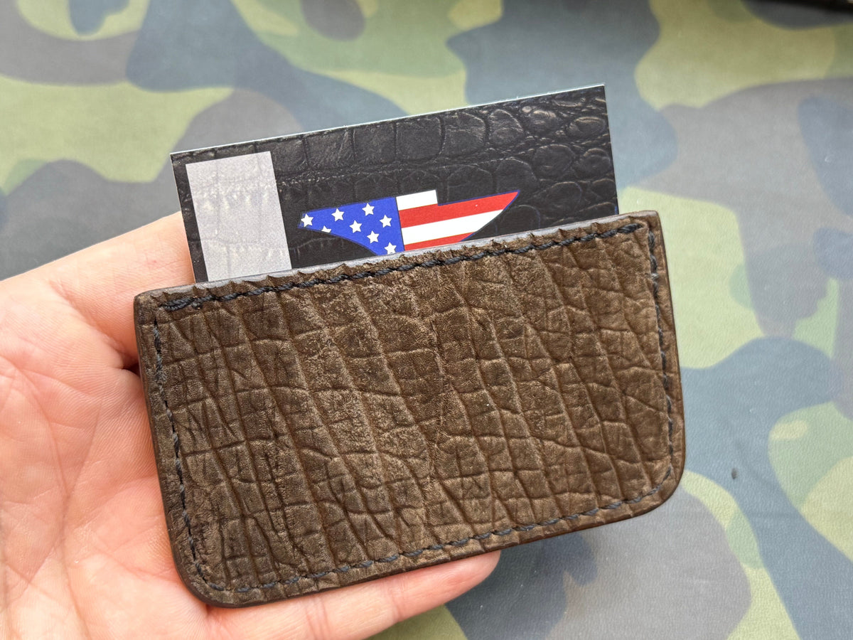 Single Pocket Card Wallet - Chocolate Hippo - Anvil Customs