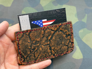 Single Pocket Card Wallet - Cognac Elephant - Anvil Customs