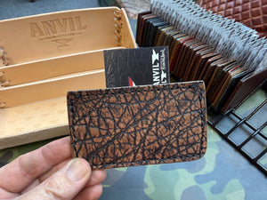 Single Pocket Card Wallet - Cognac Elephant - Anvil Customs