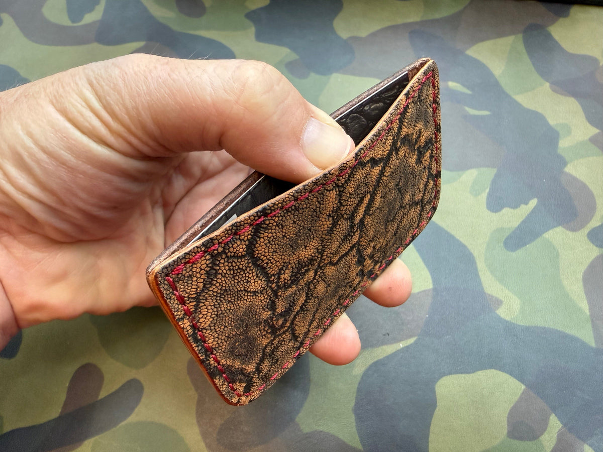 Single Pocket Card Wallet - Cognac Elephant - Anvil Customs