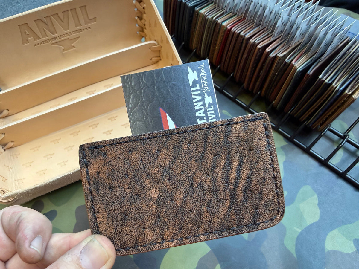 Single Pocket Card Wallet - Cognac Elephant - Anvil Customs