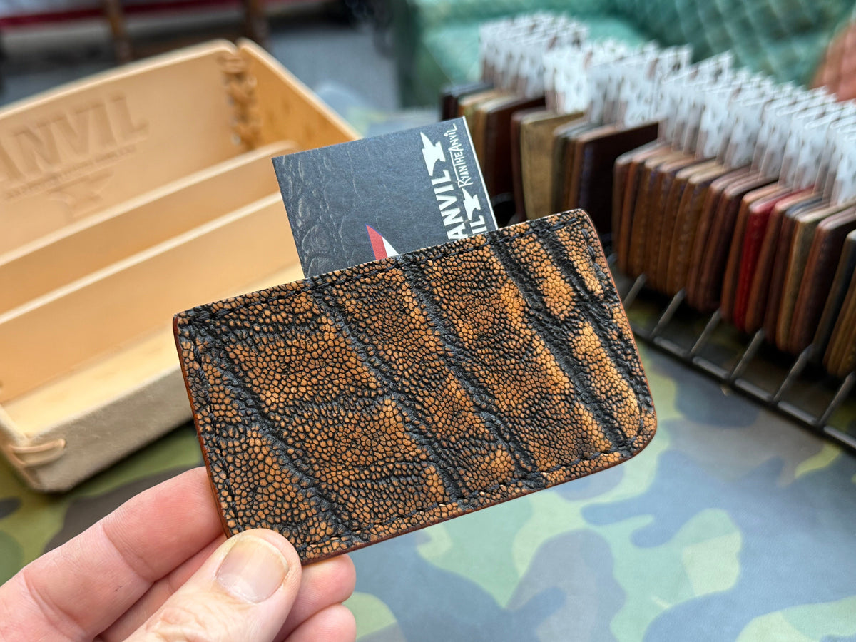 Single Pocket Card Wallet - Cognac Elephant - Anvil Customs