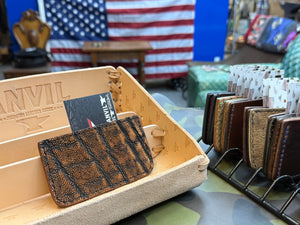 Single Pocket Card Wallet - Cognac Elephant - Anvil Customs