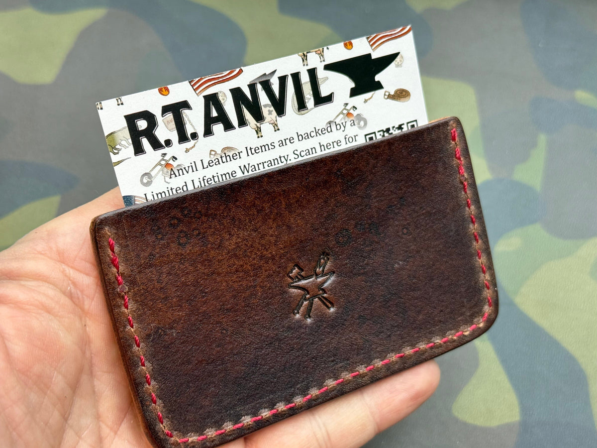 Single Pocket Card Wallet - Cognac Elephant - Anvil Customs