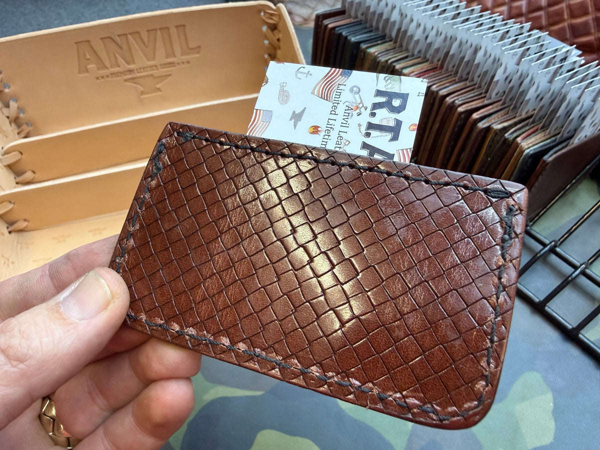 Single Pocket Card Wallet - Cognac Elephant - Anvil Customs