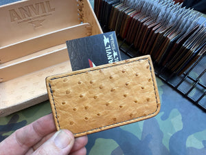 Single Pocket Card Wallet - Golden Ostrich - Anvil Customs