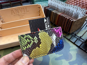 Single Pocket Card Wallet - MultiColor Python - Anvil Customs