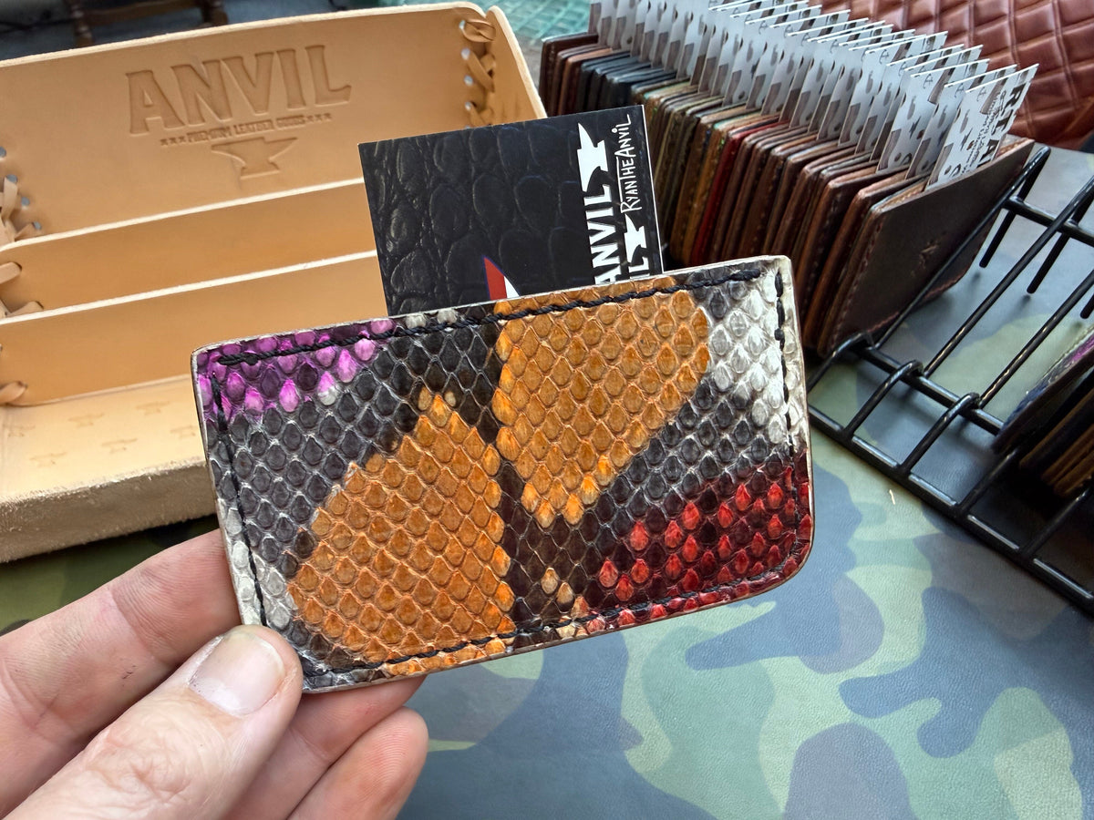 Single Pocket Card Wallet - MultiColor Python - Anvil Customs