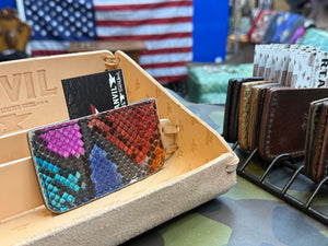Single Pocket Card Wallet - MultiColor Python - Anvil Customs