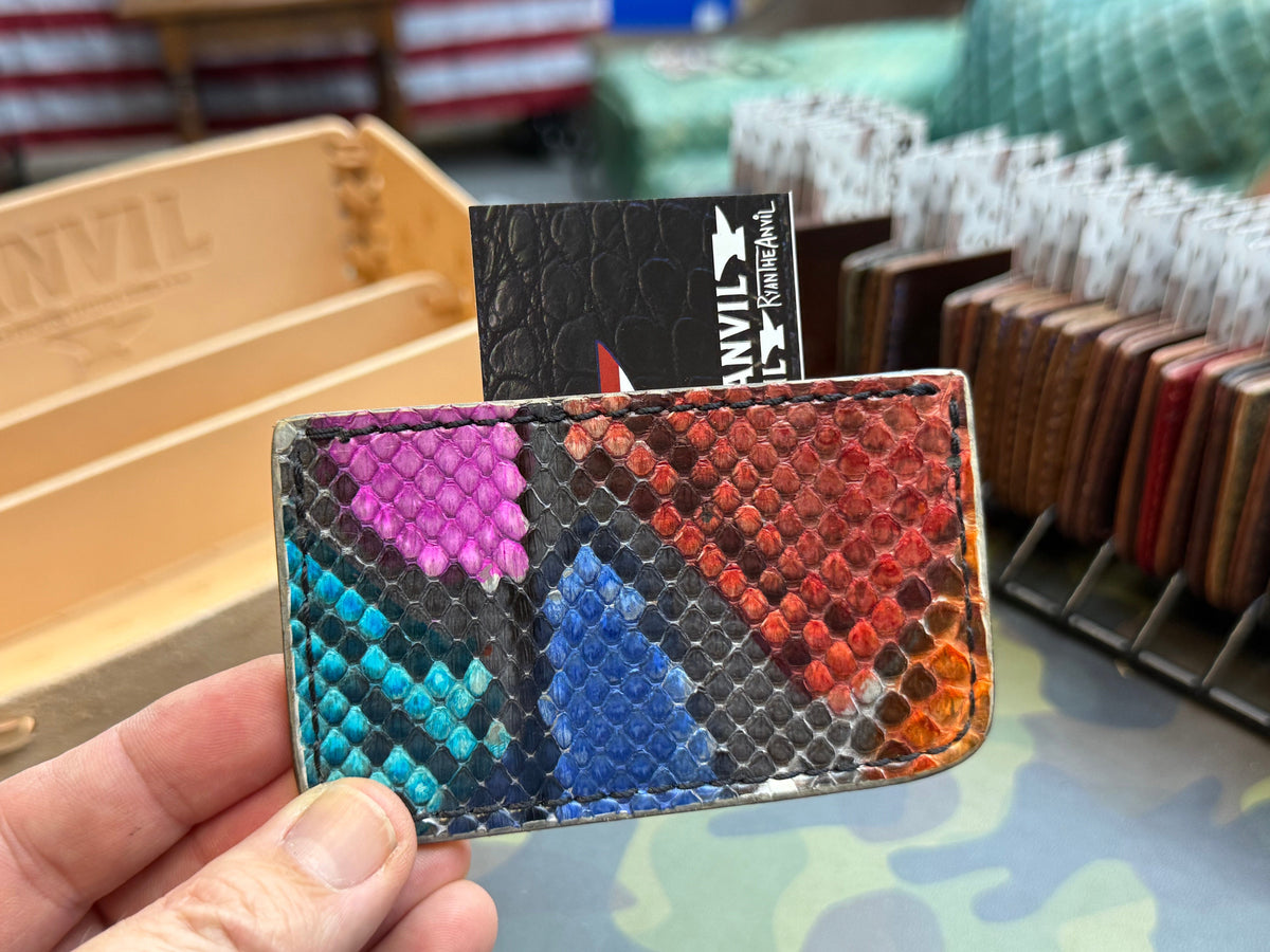 Single Pocket Card Wallet - MultiColor Python - Anvil Customs