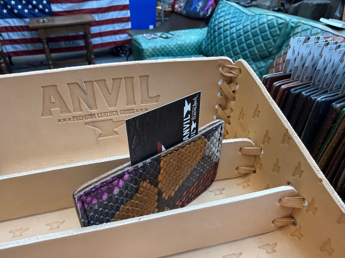 Single Pocket Card Wallet - MultiColor Python - Anvil Customs