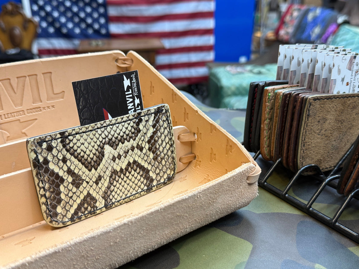 Single Pocket Card Wallet - Natural Python - Anvil Customs