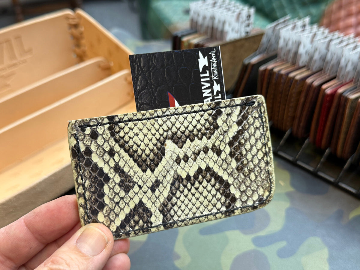 Single Pocket Card Wallet - Natural Python - Anvil Customs