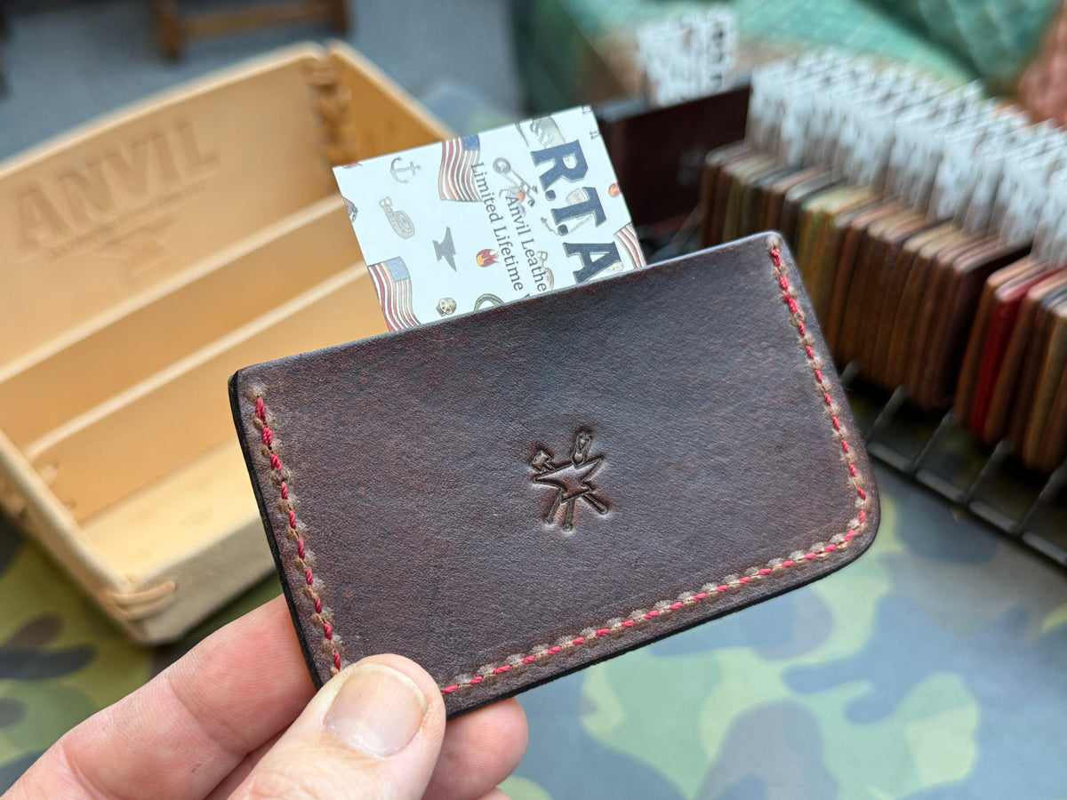 Single Pocket Card Wallet - Red Elephant - Anvil Customs