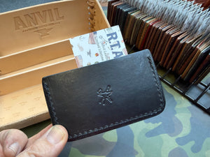 Single Pocket Card Wallet - SaddleTan Cape Buffalo - Anvil Customs