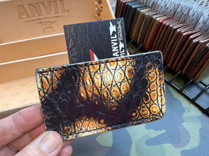 Single Pocket Card Wallet - Tortoise Alligator - Anvil Customs
