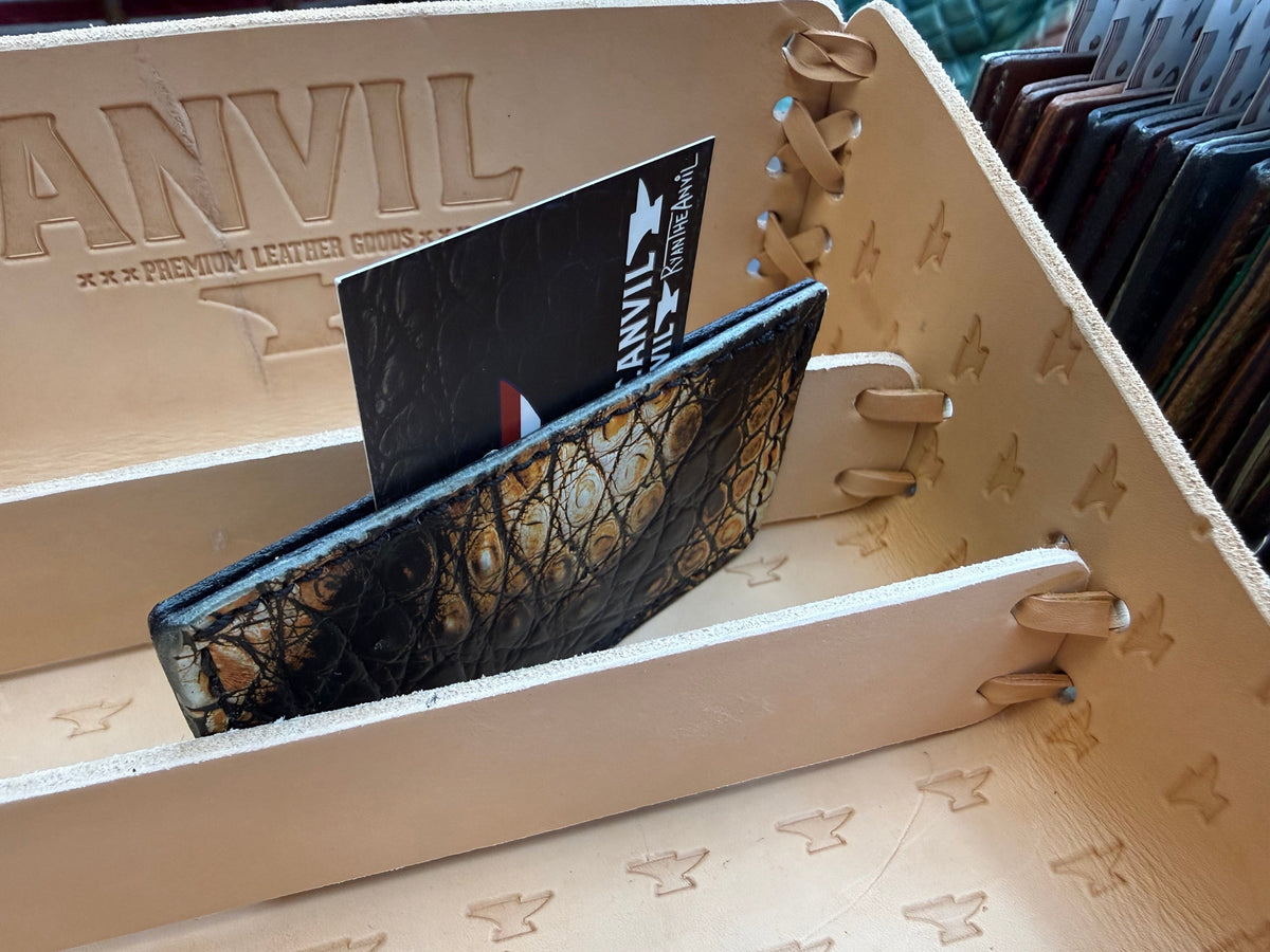 Single Pocket Card Wallet - Tortoise Alligator - Anvil Customs