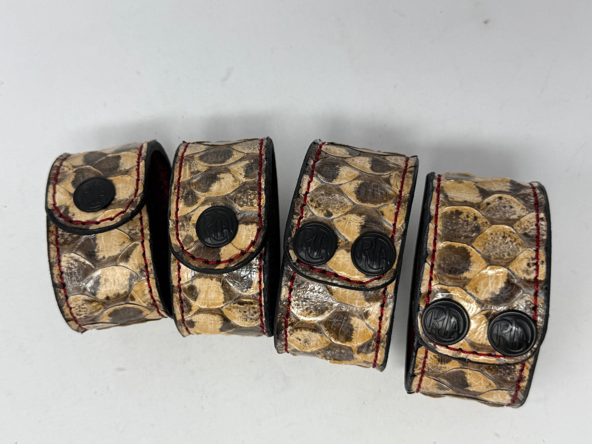 Snakeskin Leather Bracelet / Cuff: Natural - Anvil Customs