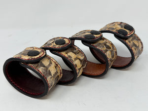 Snakeskin Leather Bracelet / Cuff: Natural - Anvil Customs