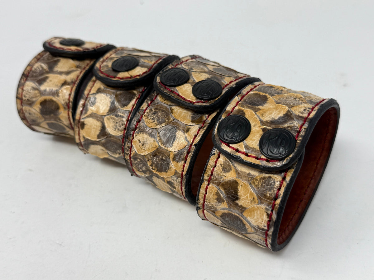 Snakeskin Leather Bracelet / Cuff: Natural - Anvil Customs