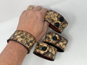 Snakeskin Leather Bracelet / Cuff: Natural - Anvil Customs