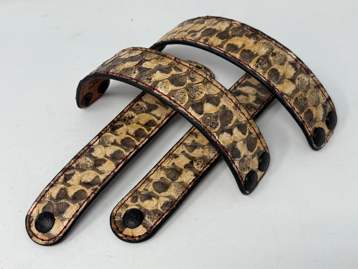 Snakeskin Leather Bracelet / Cuff: Natural - Anvil Customs