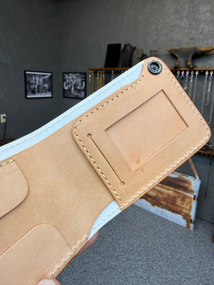 Standard Bifold Chain Wallet - White/Yellow Alligator - Anvil Customs