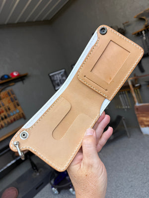 Standard Bifold Chain Wallet - White/Yellow Alligator - Anvil Customs