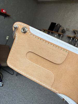 Standard Bifold Chain Wallet - White/Yellow Alligator - Anvil Customs