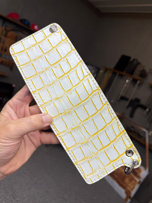 Standard Bifold Chain Wallet - White/Yellow Alligator - Anvil Customs
