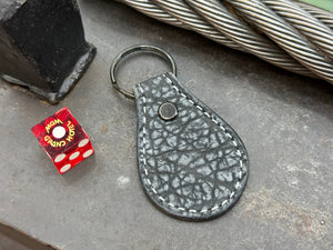 Teardrop Leather Key Fob - Anthracite Shark - Anvil Customs