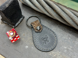 Teardrop Leather Key Fob - Chocolate Hippo - Anvil Customs