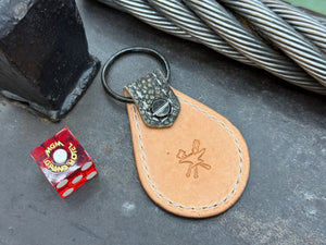 Teardrop Leather Key Fob - Dark Gray Elephant - Anvil Customs