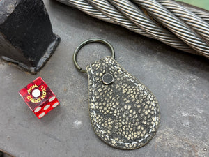 Teardrop Leather Key Fob - Dark Gray Elephant - Anvil Customs