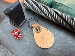 Teardrop Leather Key Fob - SaddleTan Alligator - Anvil Customs