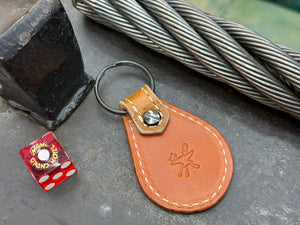 Teardrop Leather Key Fob - SaddleTan Alligator - Anvil Customs