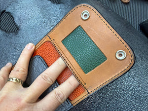 Trifold Leather Chain Wallet - Elephant - Anvil Customs