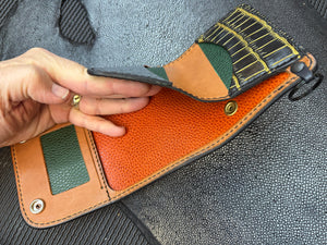 Trifold Leather Chain Wallet - Elephant - Anvil Customs