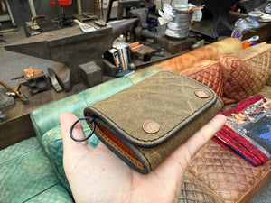 Trifold Leather Chain Wallet - Elephant - Anvil Customs