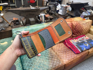 Trifold Leather Chain Wallet - Elephant - Anvil Customs